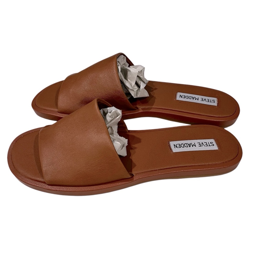 Steve Madden Brown Slide Sandals